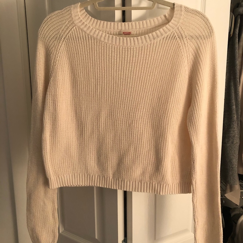 Cropped long sleeve sweater